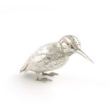 A Novelty silver pepper pot, by Nereschiemer of Hanau. London 1912, modelled as a kingfisher,