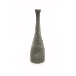 By Christopher Lawrence, a modern silver vase, London 1971, tapering slender circular form, textured