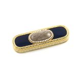 λA George III gold, enamel and ivory toothpick box, unmarked, rounded rectangular form, the hinged