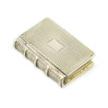 A William IV parcel-gilt silver book vinaigrette, by Gervase Wheeler, Birmingham 1835, rectangular