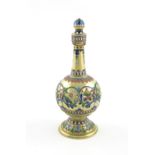 A late-19th century Russian silver-gilt and enamel scent flask, by Pavel Ovchinnikov, Moscow 1876,