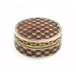 λA 19th century French silver-gilt and tortoiseshell box, marked with a French control mark,