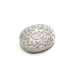 A George III Scottish silver vinaigrette, makers mark only RS struck three times, circa 1800, oval