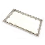 A Victorian silver-mounted ceramic tray, by William Comyns, London 1895, rectangular form, pierced