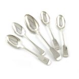 A set of three Victorian silver Fiddle pattern dessert spoons, by George Adams, London 1869, the