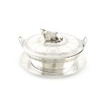 A William IV silver butter dish, stand and cover, by J and J Angell, London 1833, tapering