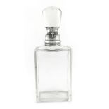 A silver-mounted lockable glass decanter, by Hukin and Heath, Birmingham 1911, plain upright