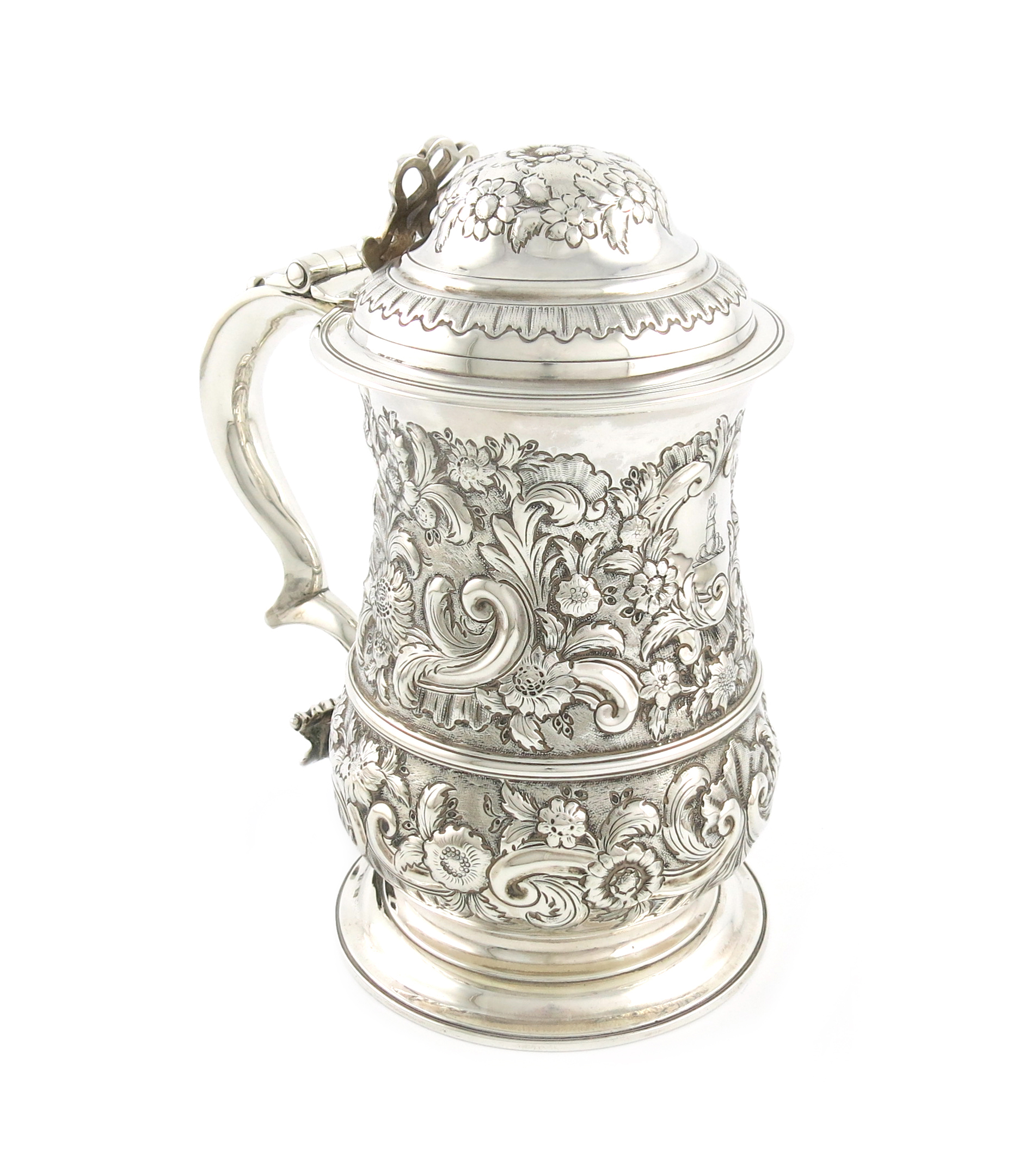 A George II silver tankard, by Thomas Whipham and Charles Wright, London 1759, tapering baluster