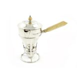 λA late-Victorian silver brandy pan, stand and burner, by Thomas Whitehouse, Birmingham 1896,