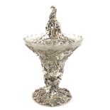 A Victorian silver sugar vase and cover, by Reily and Storer, London 1844, tapering circular form,