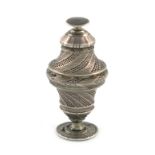 A continental silver pomander / spice box, unmarked probably 19th century, baluster form, the