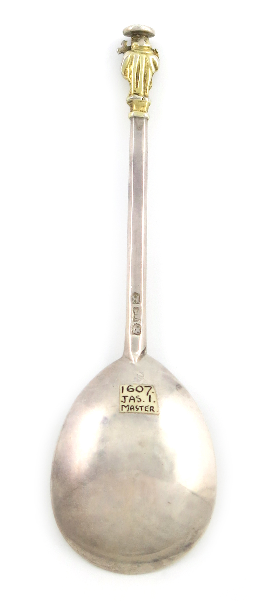A James I silver Apostle spoon, The Master, London 1607, fig-shaped bowl, - Image 2 of 4