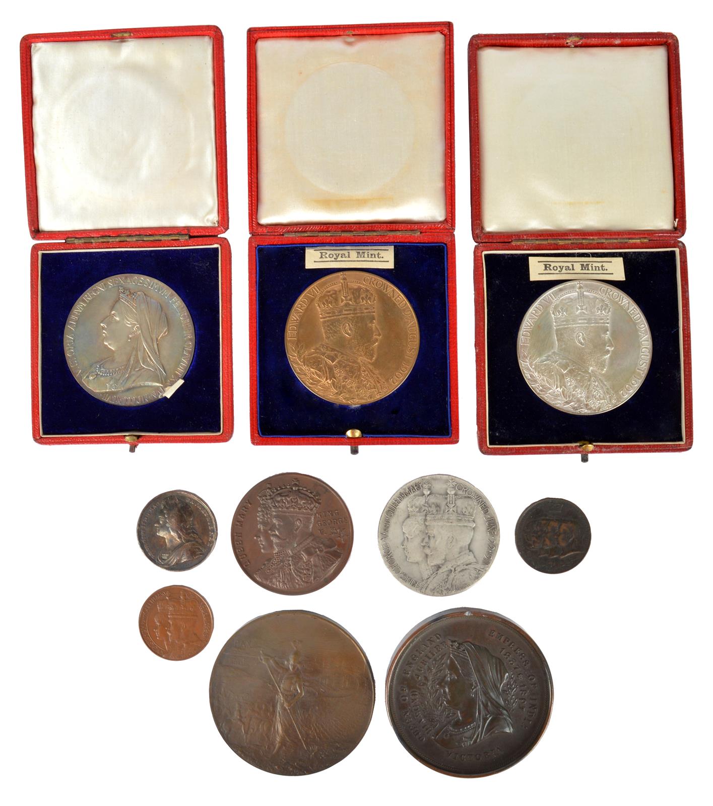 A small quantity of commemorative medals, comprising: Coronation of George II, 1727, silver, Obv.
