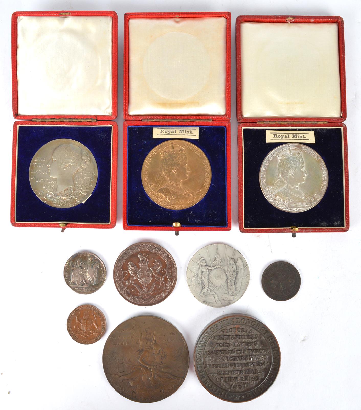 A small quantity of commemorative medals, comprising: Coronation of George II, 1727, silver, Obv. - Image 2 of 2