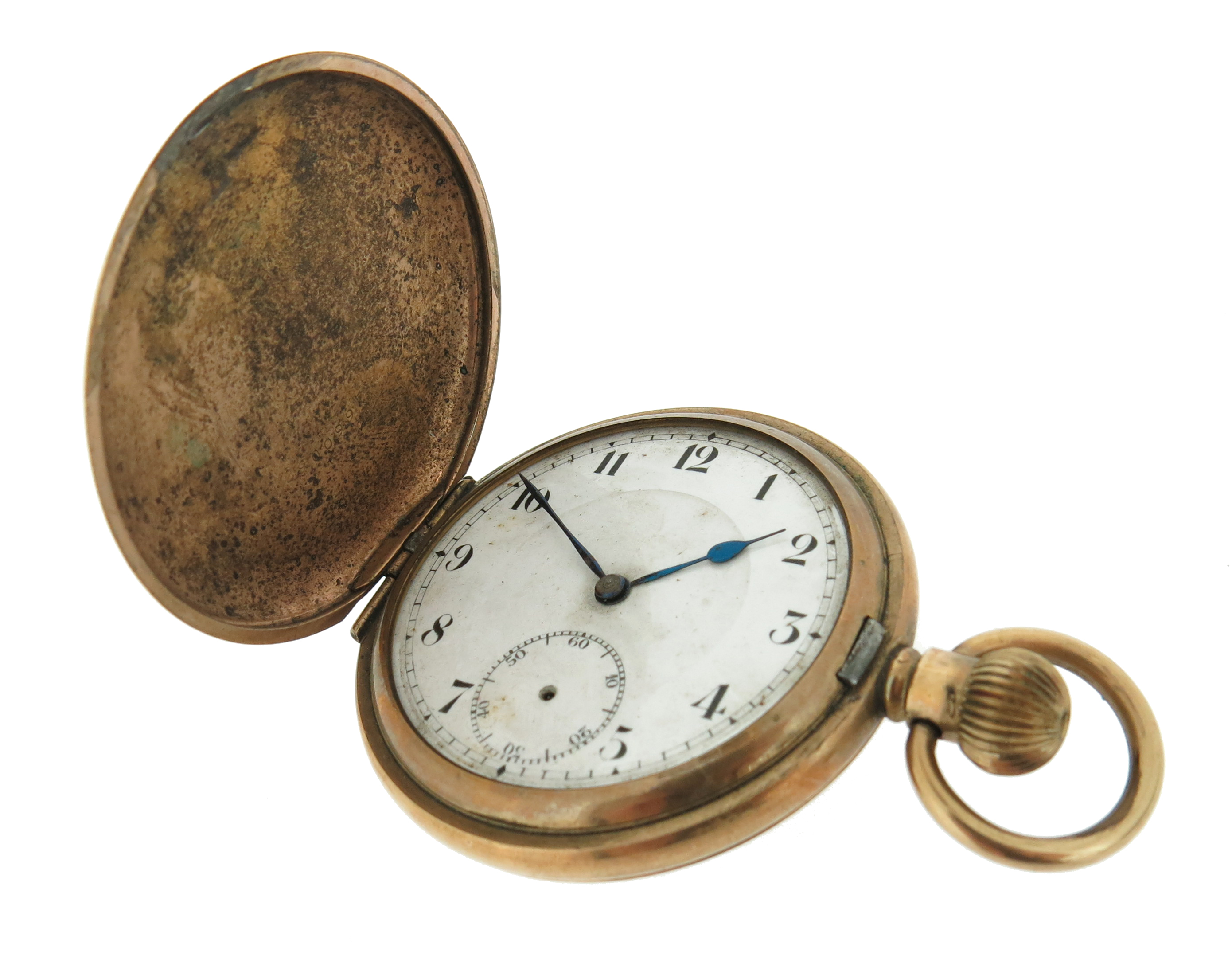 An early 20th century moss agate and gold fob watch, on platinum watch chain, with a lady's gold fob - Image 13 of 20