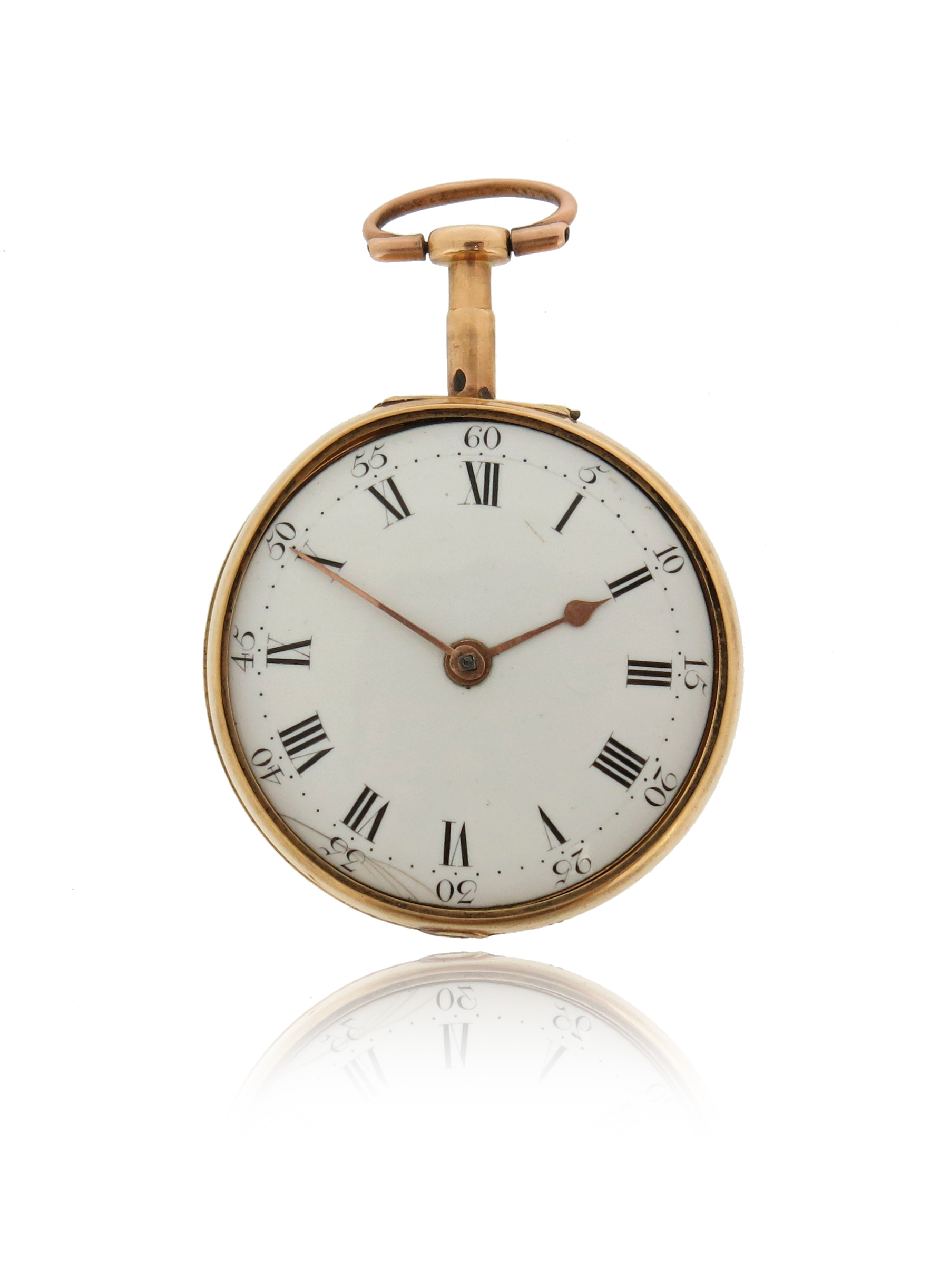 A George III Irish 18ct gold open-faced pocket watch by Sean Houston of Dublin, white enamel dial - Image 3 of 8