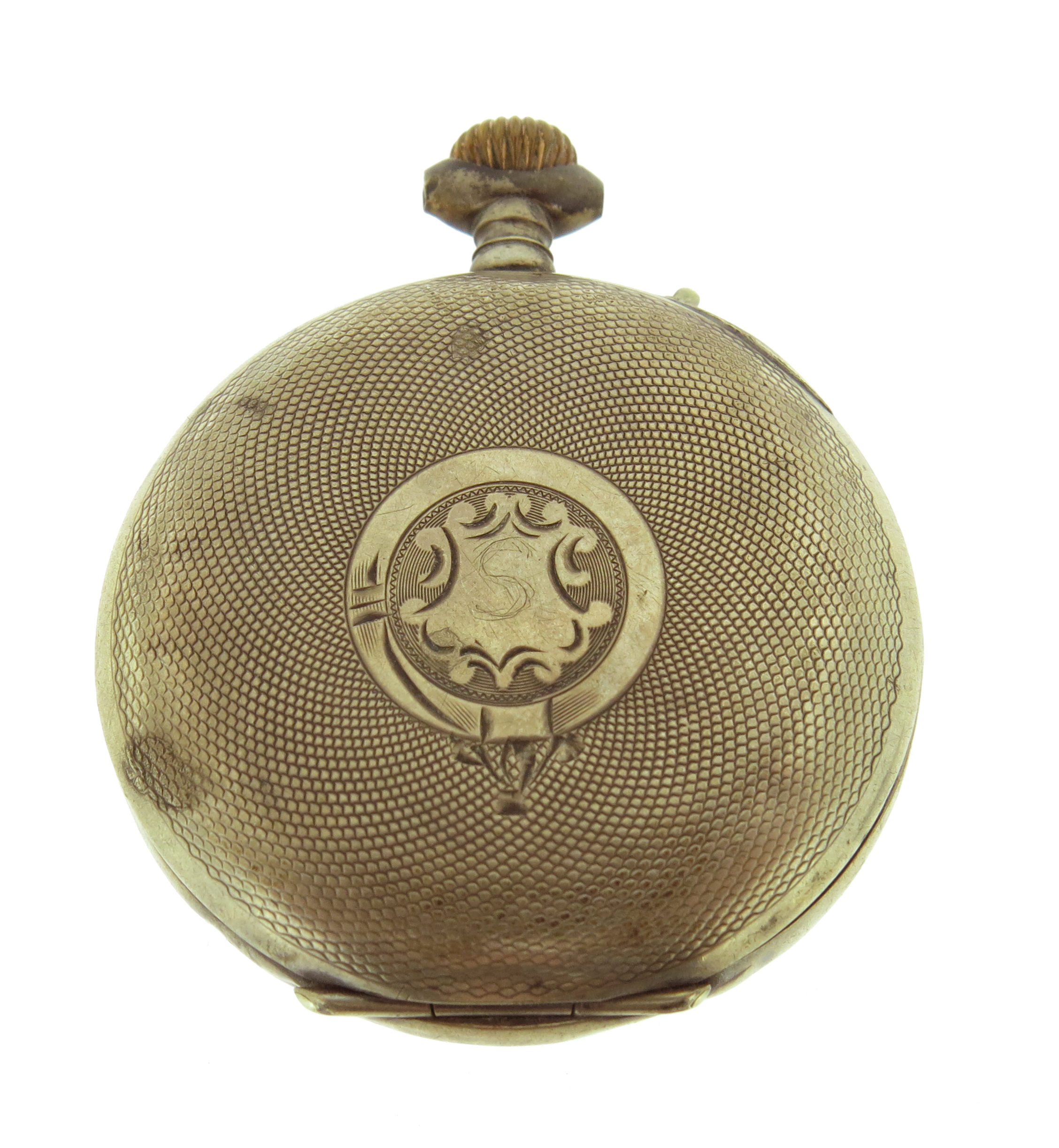 An early 20th century moss agate and gold fob watch, on platinum watch chain, with a lady's gold fob - Image 17 of 20