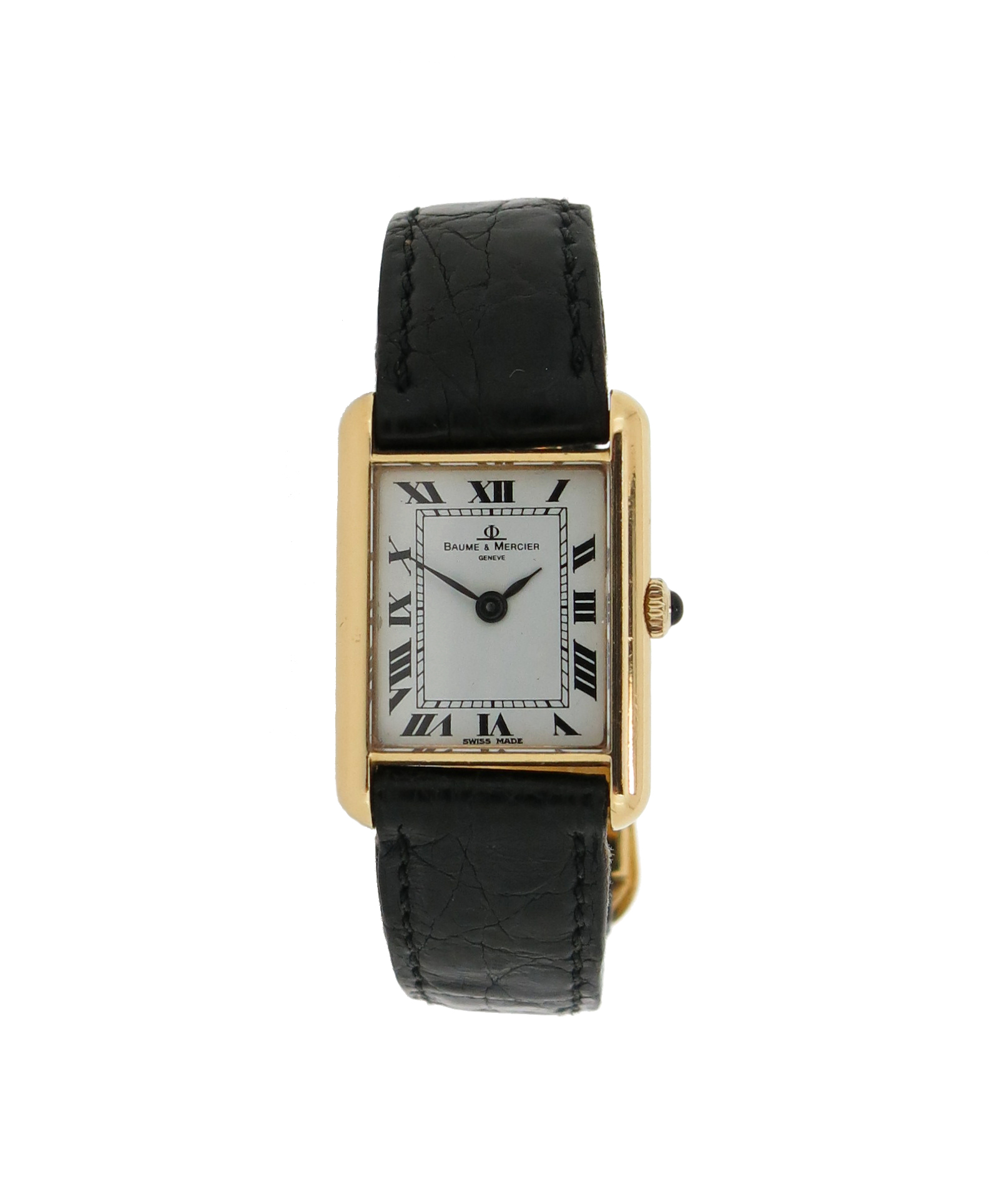 A lady's gold wristwatch by Baume et Mercier, the signed dial with Roman numerals, quartz - Image 2 of 4