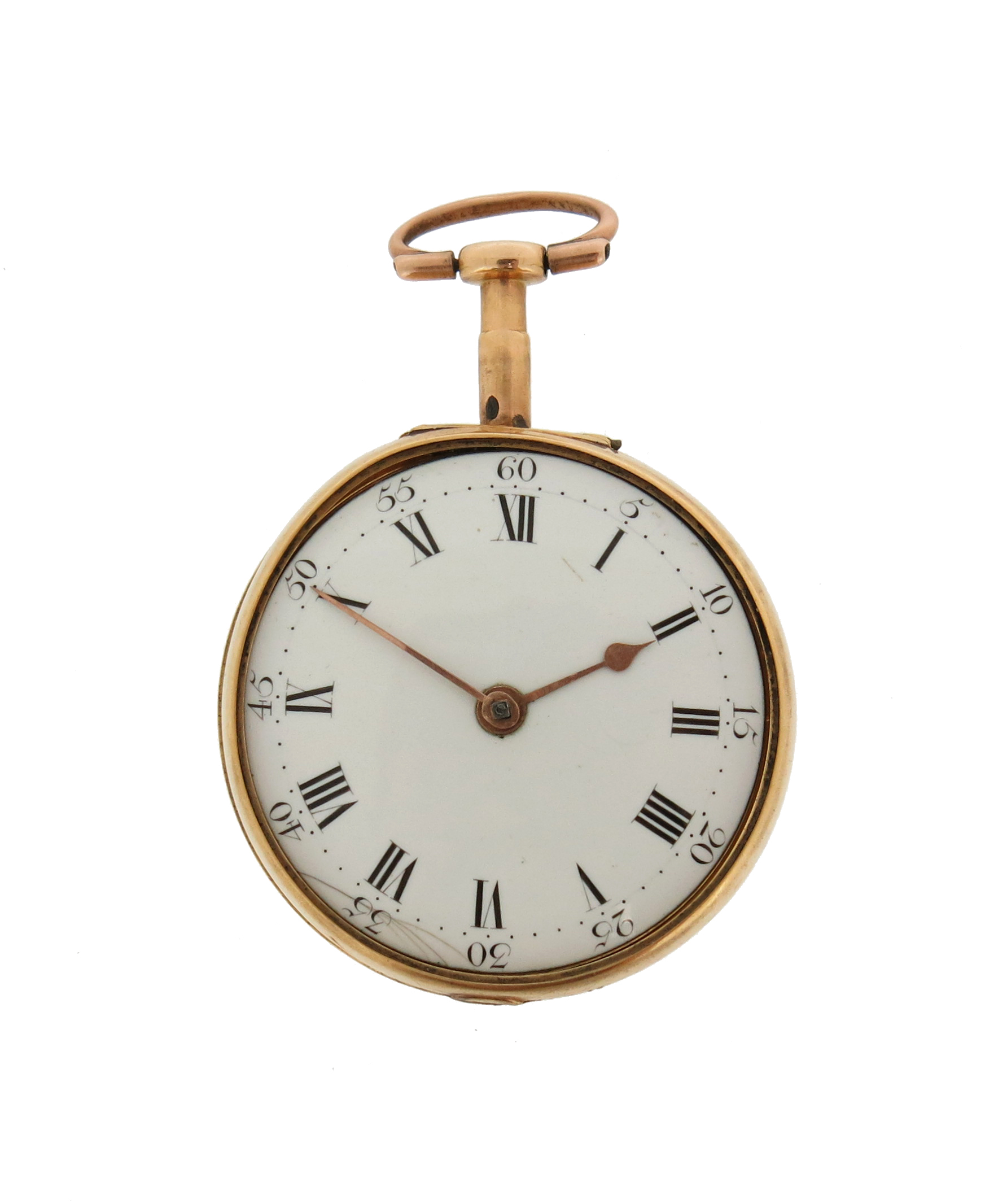 A George III Irish 18ct gold open-faced pocket watch by Sean Houston of Dublin, white enamel dial - Image 2 of 8
