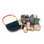 A quantity of antique jewellery boxes, including four by Cartier and two by Tiffany & Co