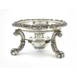 A George III silver kettle stand and burner, by S C Younge & Co, Sheffield 1818, circular form,