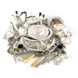 λA mixed lot of old Sheffield plated and electroplated items, comprising: a Victorian electro-type