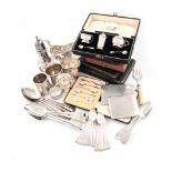 λA mixed lot of silver items, various dates and makers, comprising: an Edwardian sauce boat, by