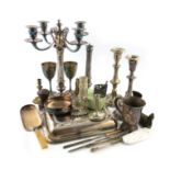 λA mixed lot, comprising electroplated items: a Keswick School of Industrial Arts dish, a French