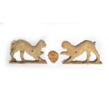 Two Tarentine terracotta animal appliques circa 4th century BC of a panther and a lion, both leaning