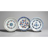 Three London delftware plates c.1760-70, probably William or Abigail Griffith, Lambeth, of simple