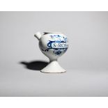 A delftware syrup or wet drug jar mid 18th century, the globular body painted with a narrow