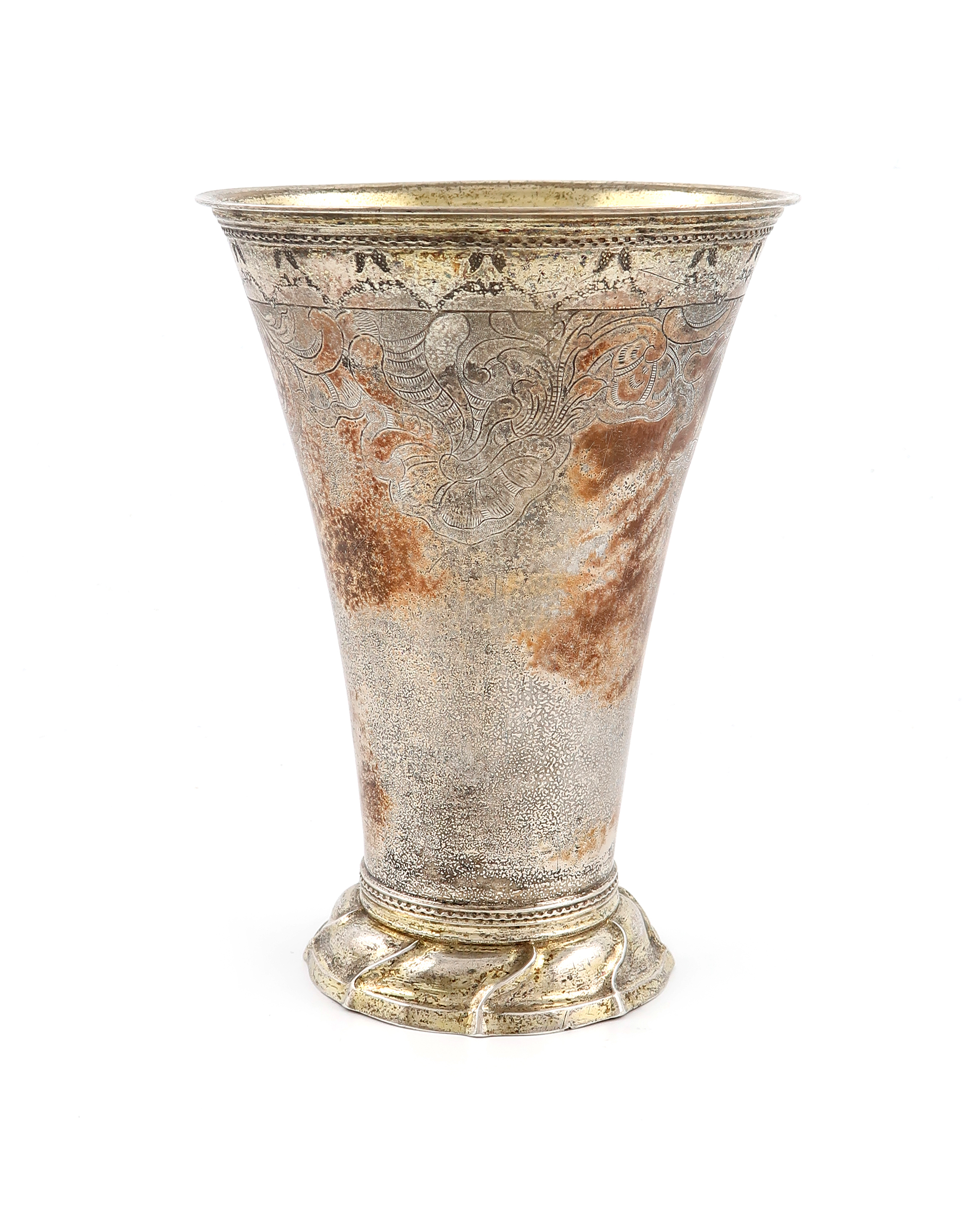An 18th century Swedish silver beaker, by Lorens Stabeus, Stockholm 1778, tapering circular form,