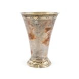 An 18th century Swedish silver beaker, by Lorens Stabeus, Stockholm 1778, tapering circular form,