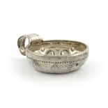 A late 18th / early 19th century French silver wine taster, maker's mark of JP with an anchor