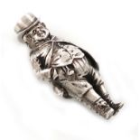 A Victorian novelty silver figural propelling pencil, John Bull or Mr Pickwick, unmarked, but
