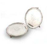 A pair of George III Irish silver waiters, by John Laughlin, Dublin circa 1770, circular form,