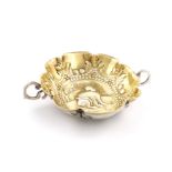 A 17th century German parcel-gilt silver two-handled wine taster, maker's mark unidentified,