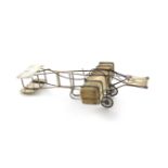 A rare Edwardian novelty silver biplane pin cushion, by Crisford and Norris, Birmingham 1909,