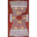 A CHINESE EMBROIDERED SILK UNCUT 'NINE DRAGON' ROBE FOR A DUKE, JIFU LATE QING DYNASTY Decorated