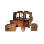 A JAPANESE WOOD AND IRON PICNIC SET EDO PERIOD, 18TH OR 19TH CENTURY Of rectangular shape, the