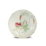 A CHINESE FAMILLE ROSE DISH SIX CHARACTER GUANGXU MARK AND OF THE PERIOD 1875-1908 Painted to the