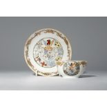 A CHINESE ARMORIAL TEA BOWL AND SAUCER FOR THE DUTCH MARKET C.1745 Decorated with the arms of