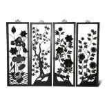 A SET OF FOUR CHINESE IRON PICTURES, TIEHUA LATE QING DYNASTY/REPUBLIC PERIOD Depicting sprays of