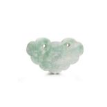 A CHINESE APPLE GREEN JADEITE RUYI-HEAD SHAPED PENDANT REPUBLIC PERIOD One side decorated with a