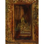 SIR GERALD FESTUS KELLY PRA (1879-1972) THROUGH THE DOOR OF THE KYOUNG MANDALAY Oil on panel,