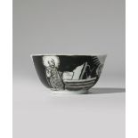 A RARE CHINESE EN GRISAILLE 'ST IGNATIUS LOYOLA' TEA BOWL C.1750 Painted with the saint kneeling