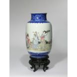A CHINESE FAMILLE ROSE 'BAXIAN' VASE REPUBLIC PERIOD Painted with the Eight Immortals holding