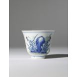 A CHINESE DOUCAI WINE CUP SIX CHARACTER GUANGXU MARK AND OF THE PERIOD 1875-1908 The deep body