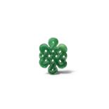 A CHINESE GREEN JADEITE CARVING OF AN ENDLESS KNOT 20TH CENTURY Carved in openwork, together with