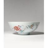 A CHINESE FAMILLE ROSE BOWL SIX CHARACTER YONGZHENG MARK AND OF THE PERIOD 1723-35 The U-shaped body